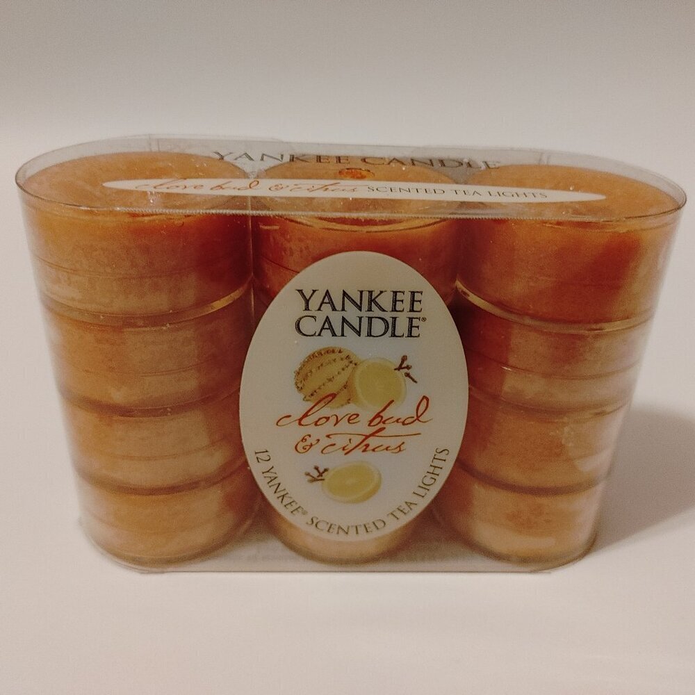 Yankee Candle Scented Tealight Candles Clove Bud & Citrus 12 Pack Lot BNIP